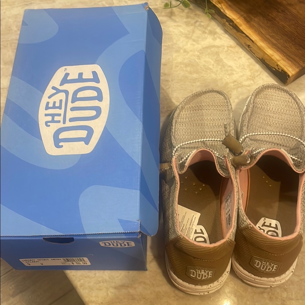 Hey Dude Kids Sneakers - Tan and Pink